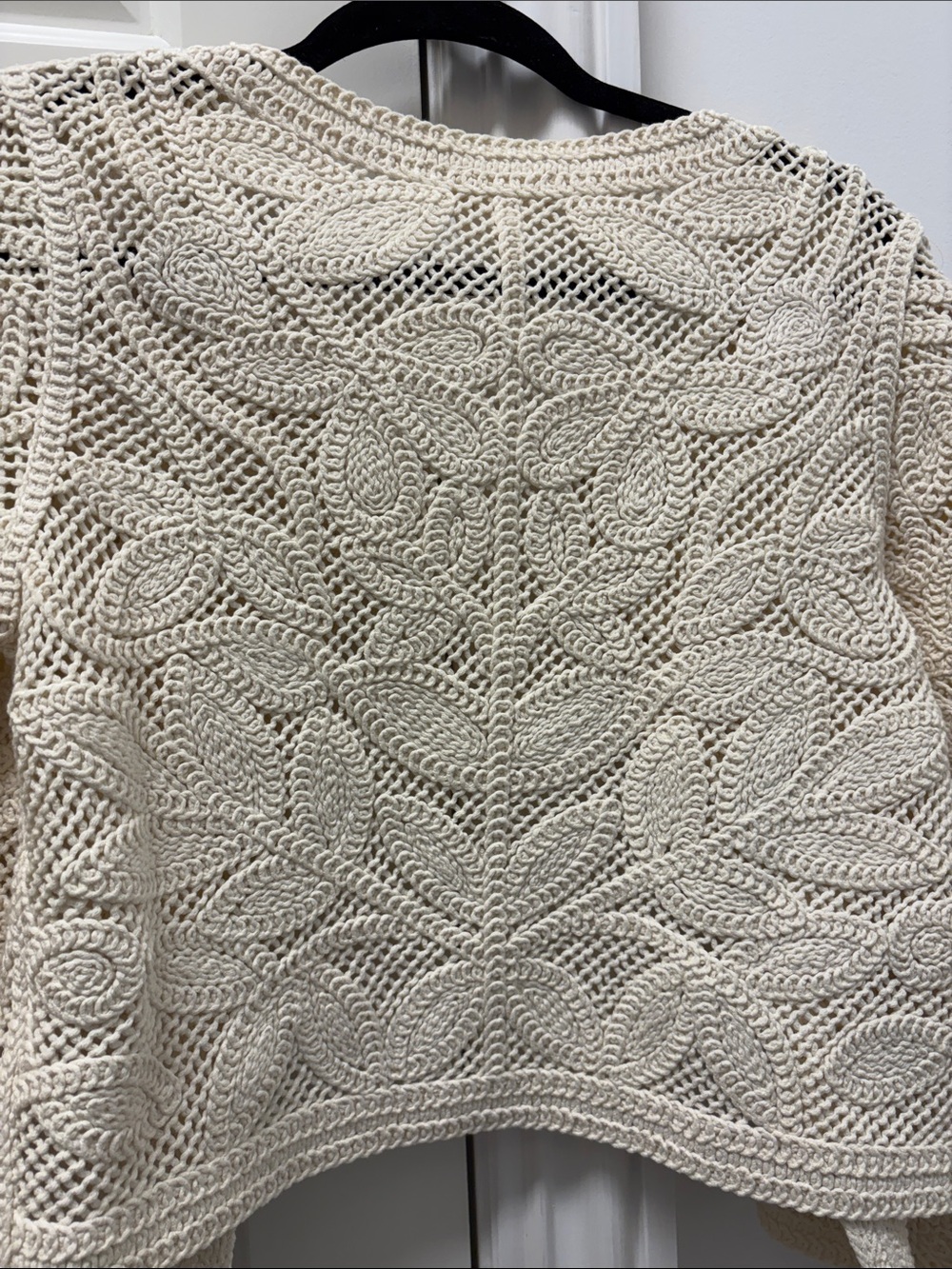 Sezane Nora Cream Crochet Button-Up Cardigan - Picture 4 of 4